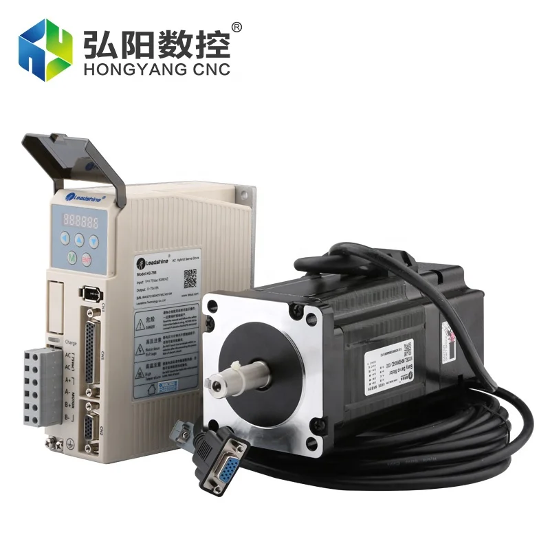 Hycnc Leadshine Nema 34 86hsm85-e1 Closed Loop Easy Servo Stepper Motor Ac Hybird H2-758 Driver With 8meters Encoder Cable Kit