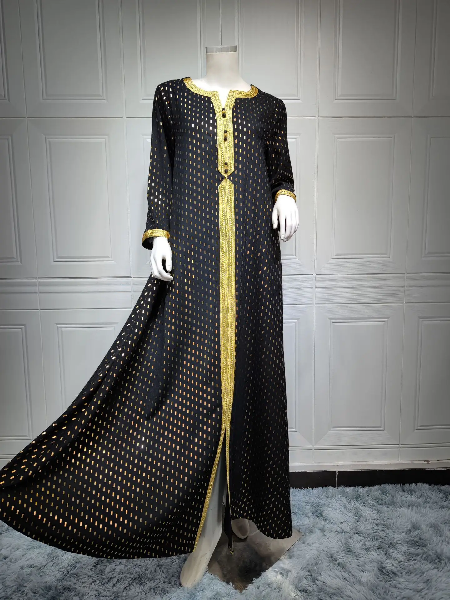 AB167 High Quality Middle East Dubai Fashion Lace Jilbab Abaya Muslim Dress Gilded Abaya Women Muslim Dress