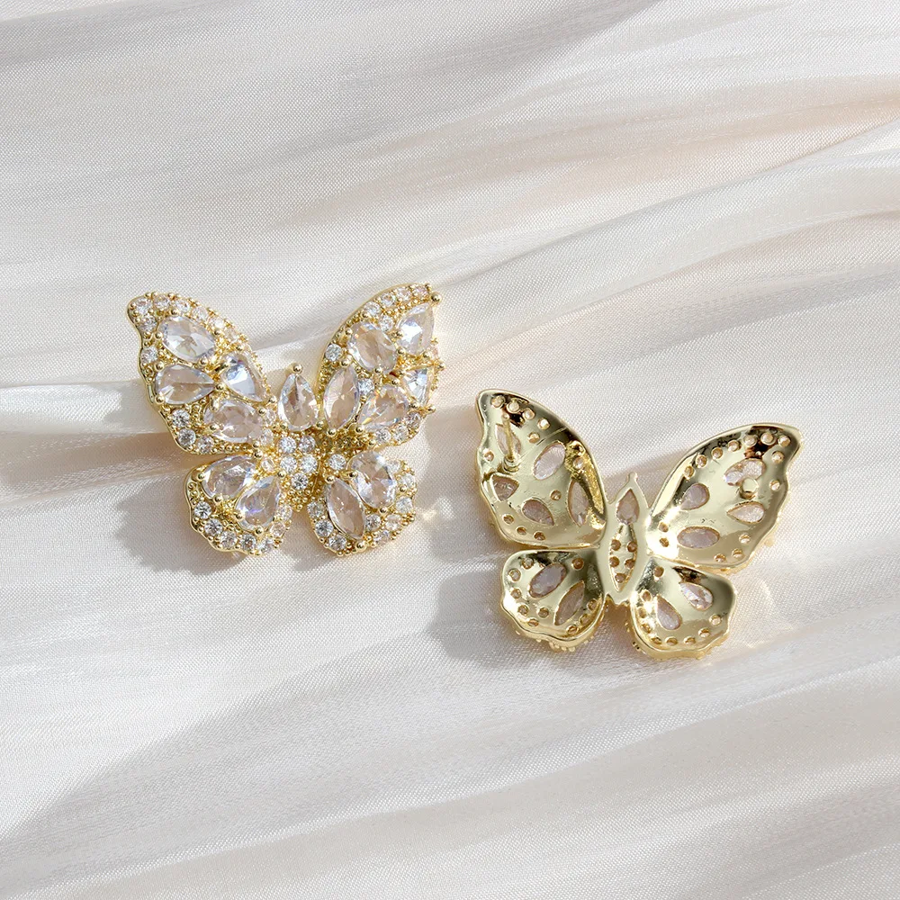 14K/18K Gold Plated 3A Cubic Zircon Diamond With 925 Pin Butterfly Earrings Lightning Bolt Dainty Earrings for Women
