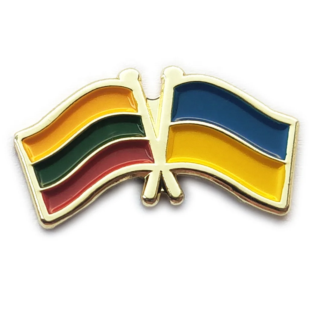 No Minimum brooch pins manufacturers custom country flags soft enamel lapel pin wholesale metal ukraine flag pin