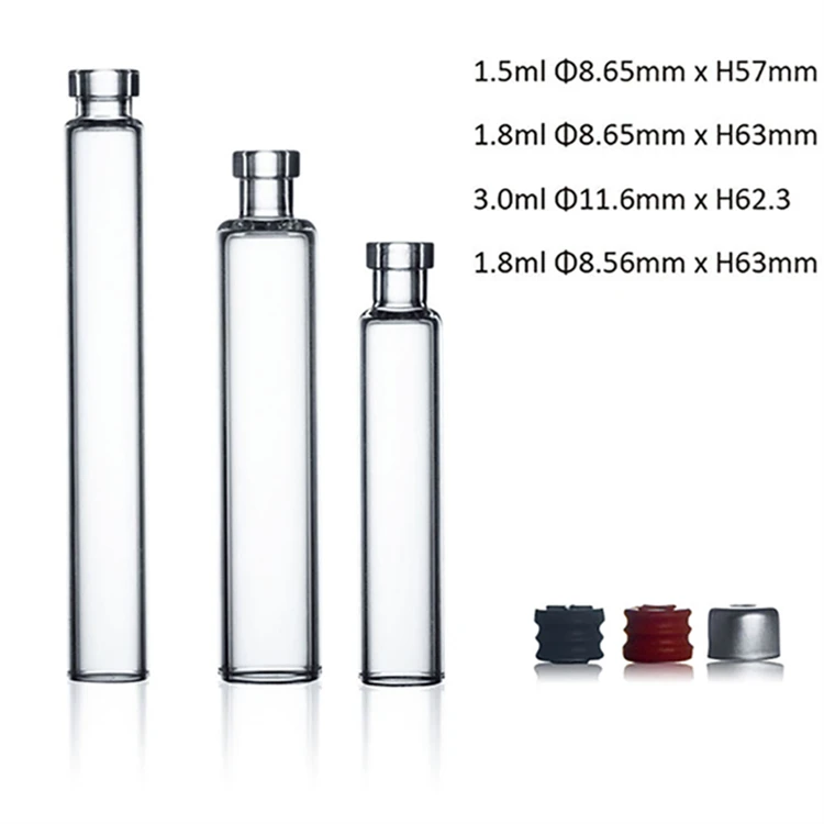 Low Price Sterile Cartridge Bottle 1.5 ml 1.8 ml 3 ml Universal Disposable Glass Cartridge bottles
