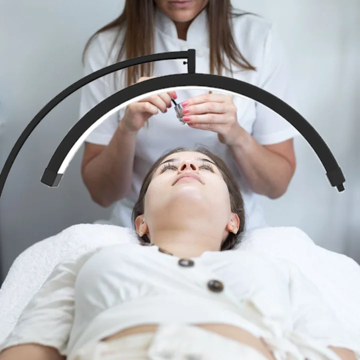 2024 Direct factory High quality Multifunctional  Half Moon Floor Lamp For Lashes Eyelash Extension Tattoo Light