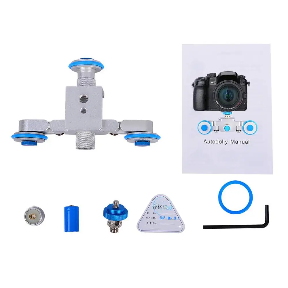 Video Camera 3-wheel Table Dolly  Electric Pocket Track Dolly Camera Motered Slider