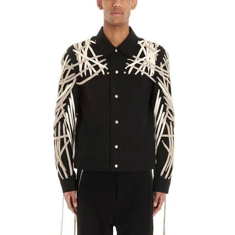 CHICEVER Fashion Denim Woman Jackets Spliced Crisscross Bandage Slimming Jean Jackets For Women