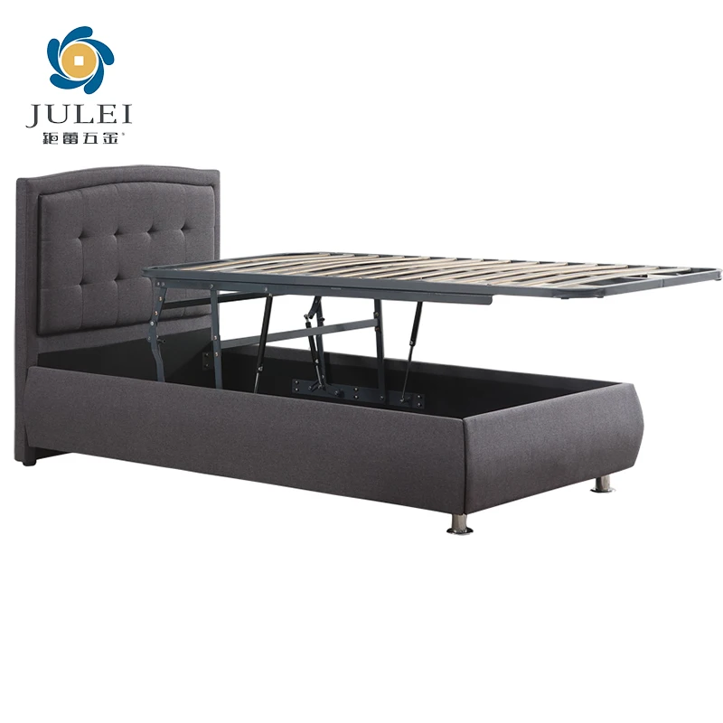 Customized Queen King Size Bedroom Furniture Fabric Beds Frame Modern Gas Lift Double Bed