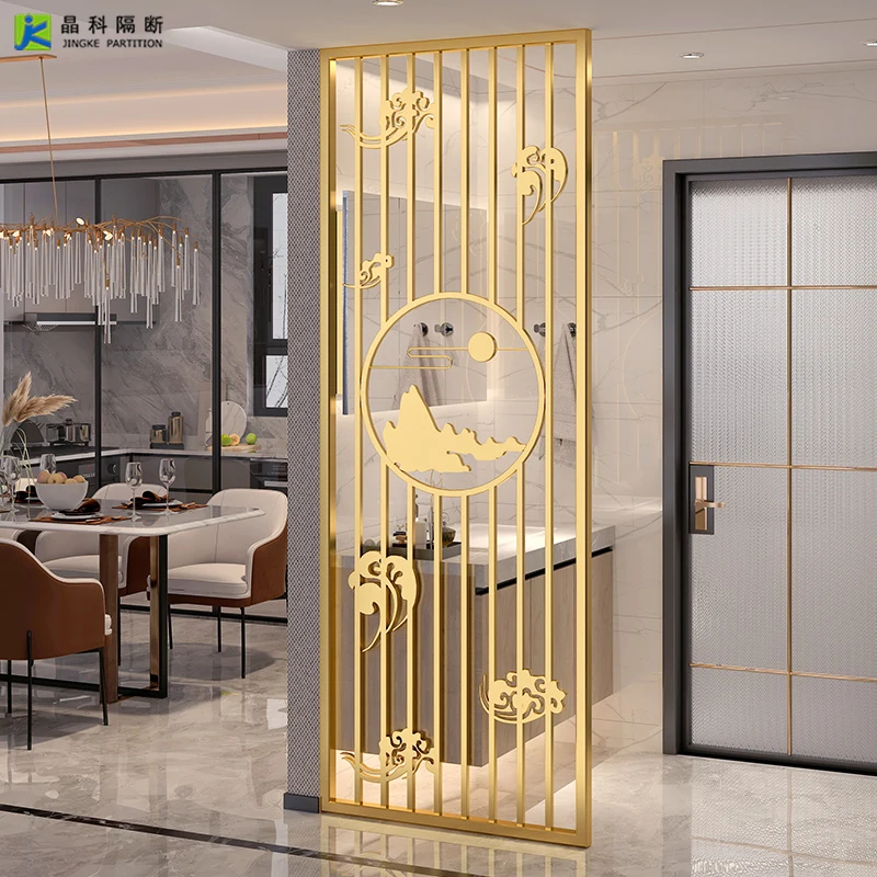 New Design Laser Cut Metal Panel Decorative Screen Stainless Steel Sliding Room Divider
