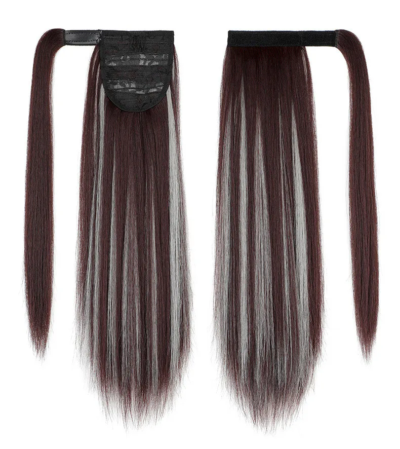 Горячая Распродажа Модный женский цвет конский хвост длинные прямые волосы парик конский хвост градиентные цвета прямые волосы конский хвост