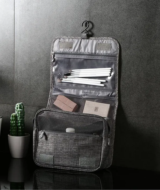 waterproof Portable folding makeup bag water-resistant travel hanging toiletry bag for men