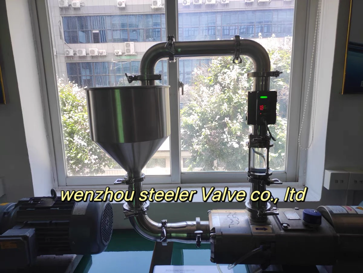 Fine stainless steel SS304 316L sanitary grade discharge hopper with straight pipe