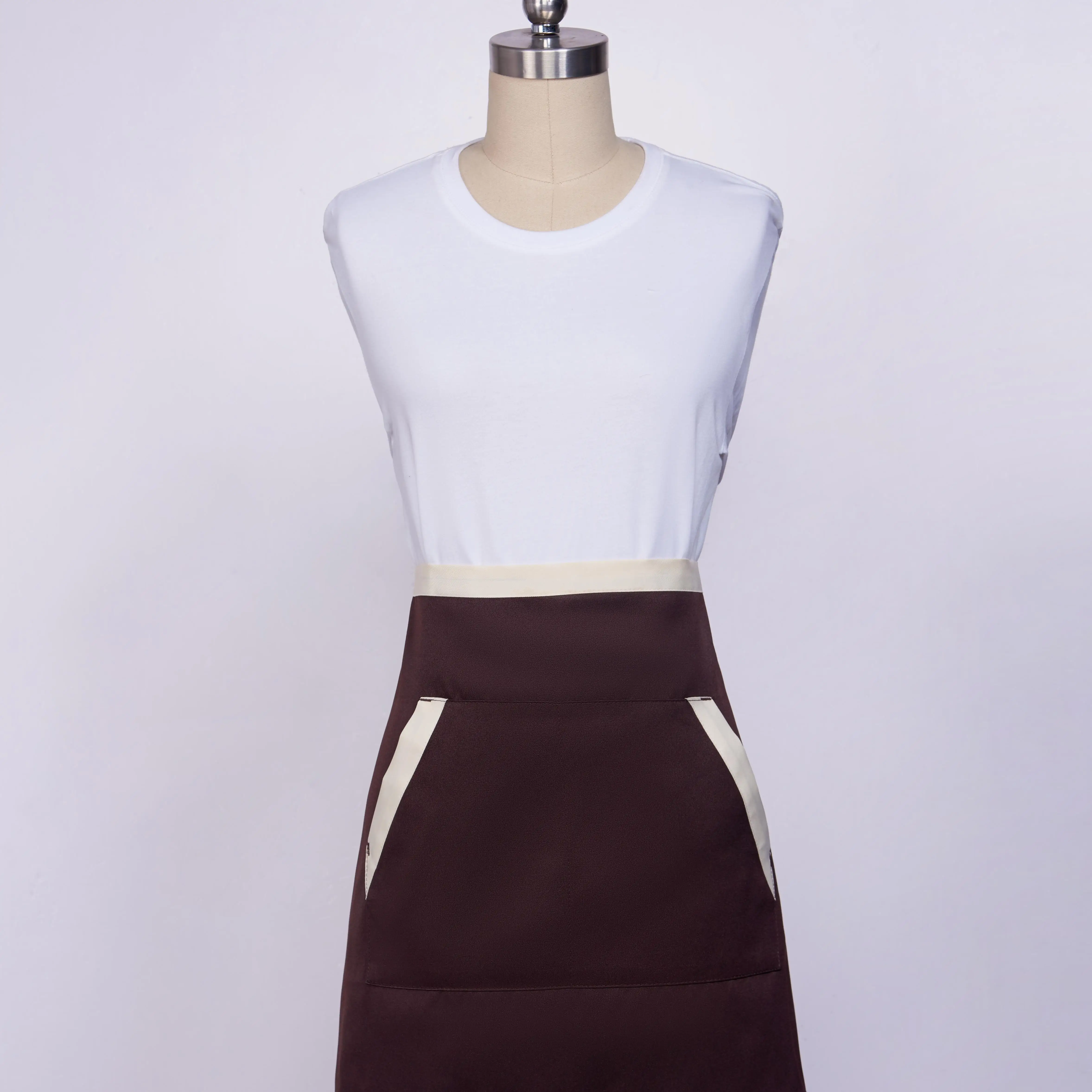 Half Sexy Apron For Women Linen Cotton Mens Cooking Leather Apron Logo Plastic Funny Cooking Waist Apron Cotton Two Pockets