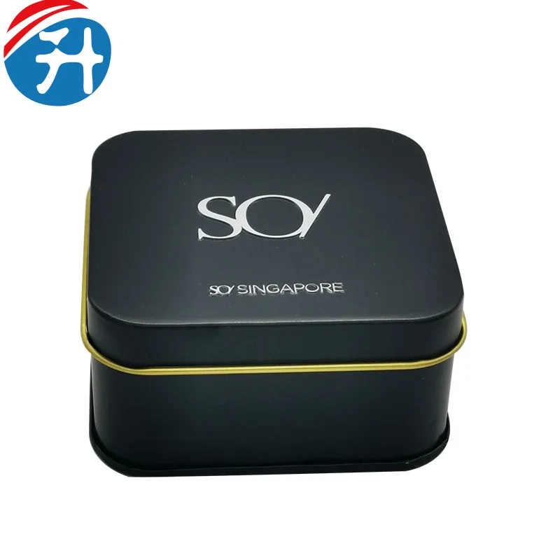 Custom Printed Gift Soap Tin Jar Metal Box Travel Empty Square Brow Bar Soap Tins Case