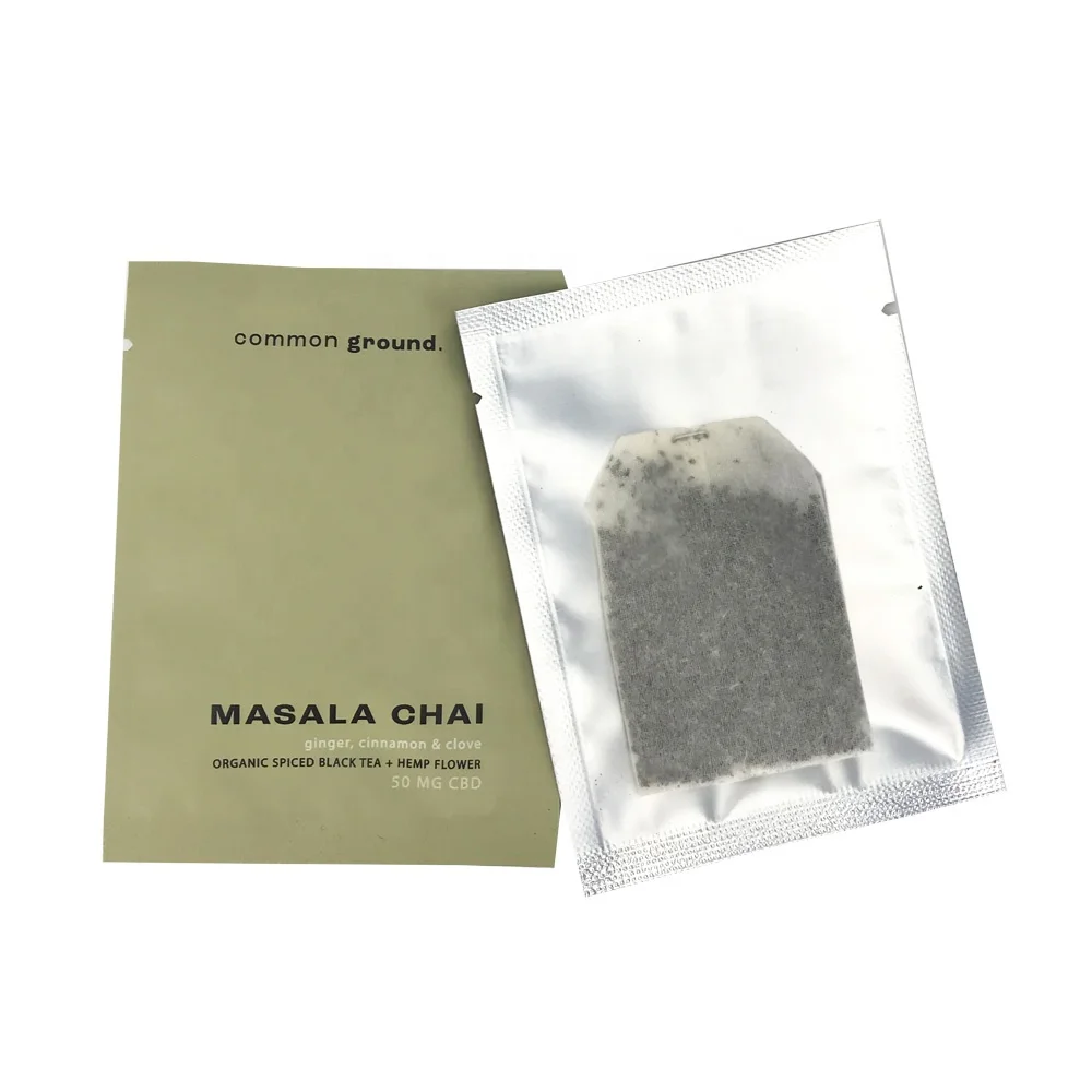 private label metalized laminated heat sealing plastic herbal flat packaging empty tea bags sachet plastique with tear