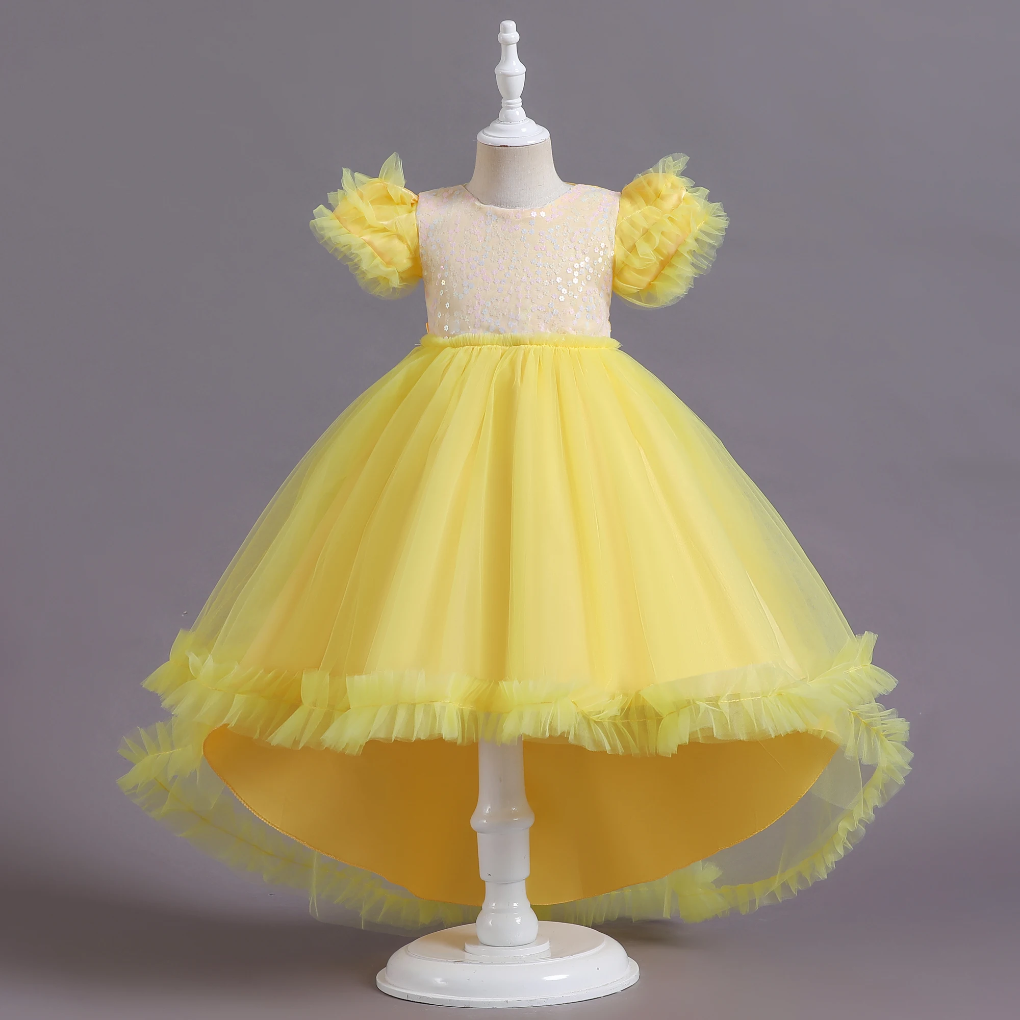 Платья принцессы для девочек цветочный смокинг с блестками детей