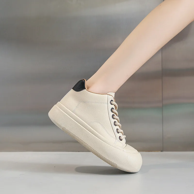 New Arrivals Children Thick Lace Ups Flat Kid Casual Shoes Chunky PU Leather Canvas Platform Shoes for Girls Boy