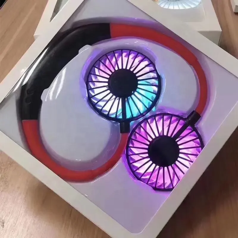Neck Fan Mini Portable with Usb Rechargeable Hangs Free Lazy Necklace Fan Air Cooling Cooler Summer Fan