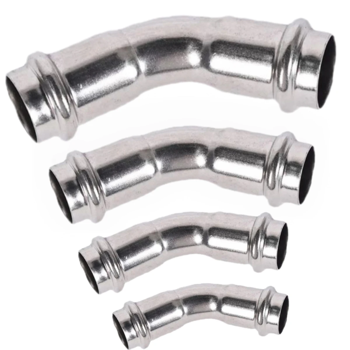 High-quality Stainless steel Double pressing pipe fitting 45 degrees elbow