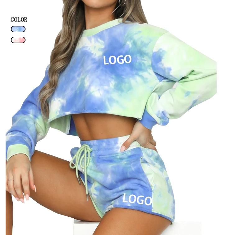 Женский комплект из 2 предметов, Толстовка и шорты для отдыха, короткий топ и шорты, 2021 и 2 предмета