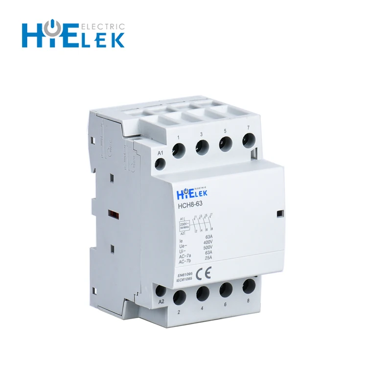 HCH8 серия Лучшая цена высокое качество Din-рейка 3-фазный контактор переменного тока 4P 63A 40A 32A 12V 48V 110V 230V