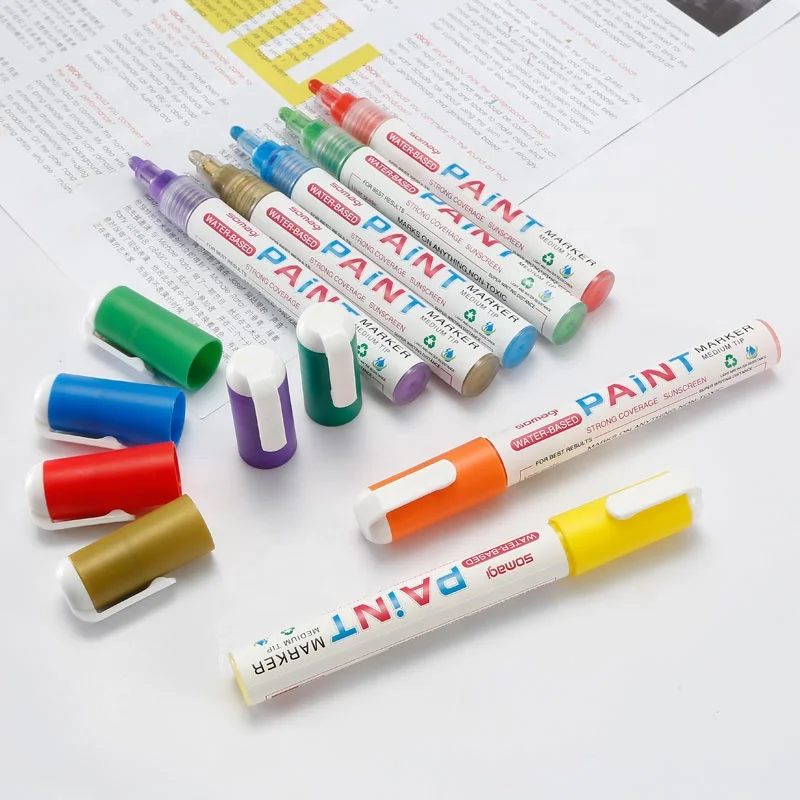 Factory supplier 12 colors 6mm nib custom water based paint marker munhwa pen set