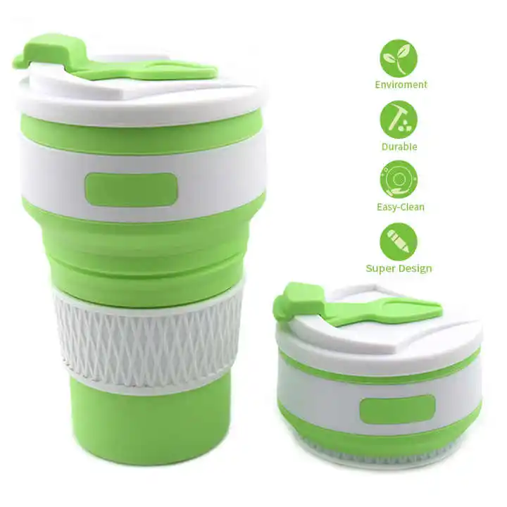 Reusable Travel Mugs Collapsible Silicone Folding Cup Foldable Collapsible Cup Custom