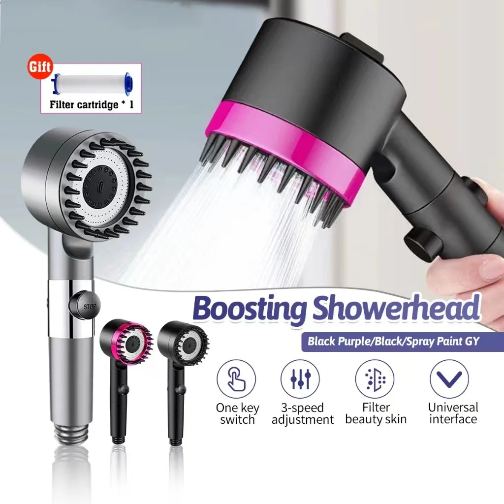 Shower Head Shower Head High Pressure Water Saving 4-point Interface ABS Plastic 3 Modes Detachable with FilterHigh