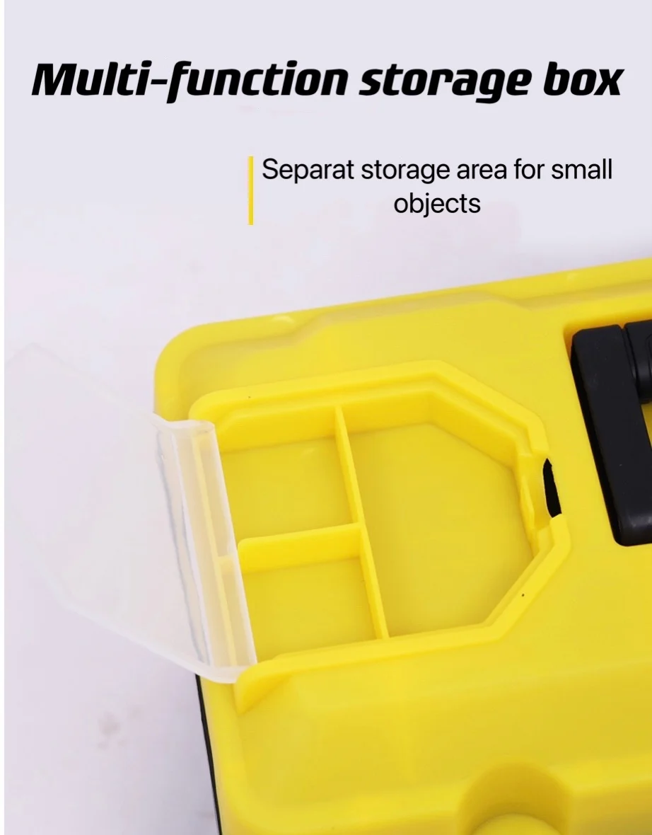ABS Yellow and black plastic Household portable tool box
