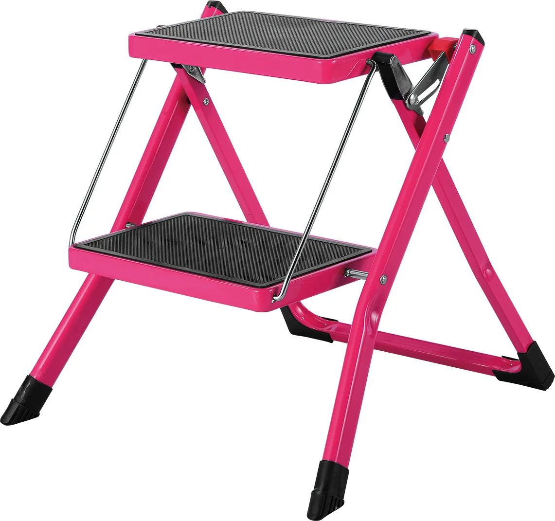 Folding Step Stool Foldable 2 Step Stepladder with Release Button for up to 330lbs