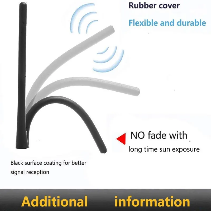Carbon Fiber Cars Antenna External FM/AM Glaze Car Radio Antenna with Strong Signal Auto Antenna Refitting Supplies