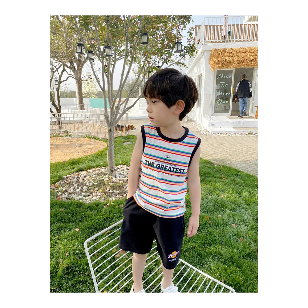 
Quality Assurance Multi-Colored 100% Cotton Fabric Summer Popular New Products Striped Vest 