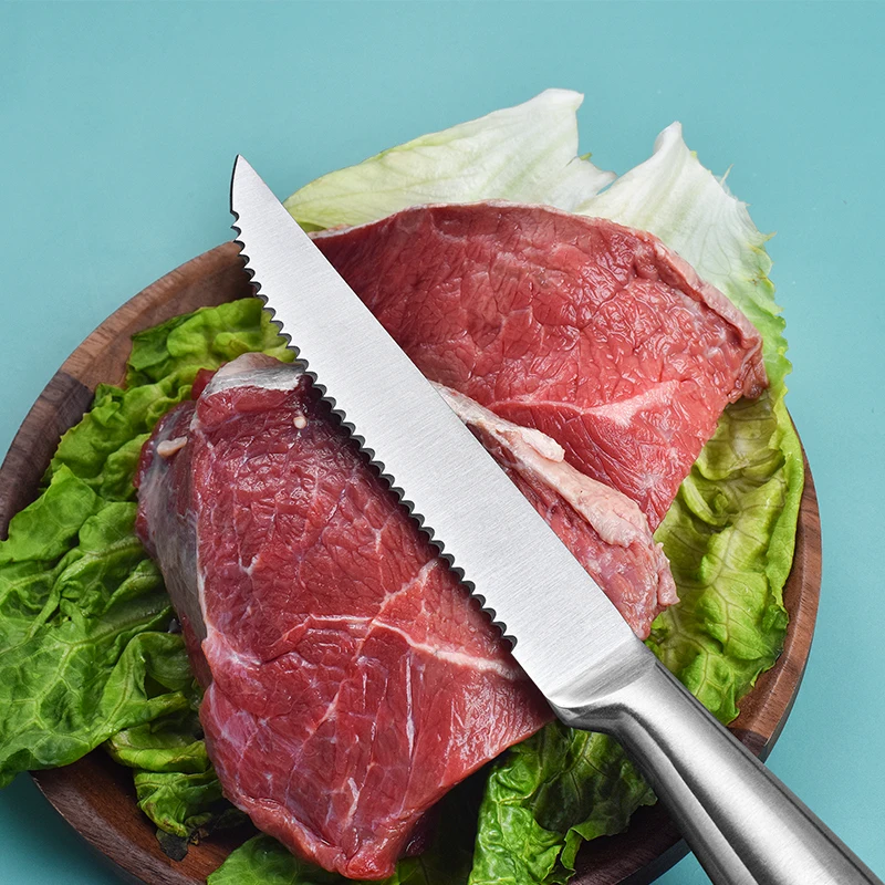 Brand new design 4.5 inch gold silverware set fancy steak knife for restaurant