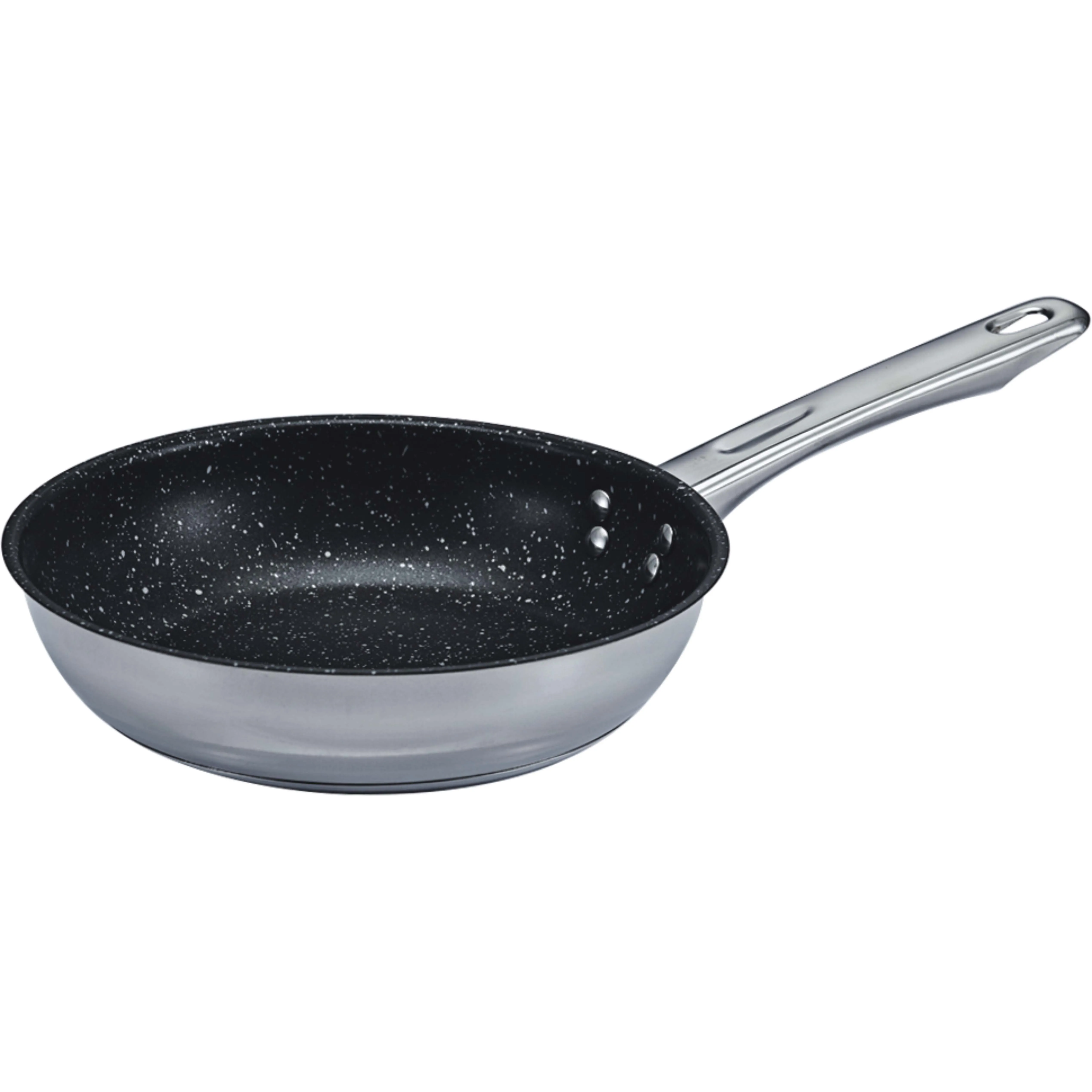 24-26 CM Non-stick Stainless steel Fry pan 201# Capsuled bottom with induction Basic Design
