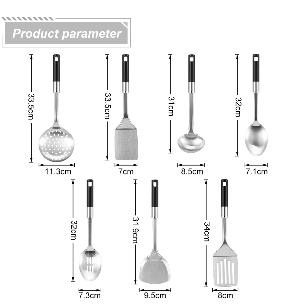 OEM 15Pcs ABS Handle Stainless Steel Kitchen Utensils Set Kitchen Cooking Gadget Utensil Set