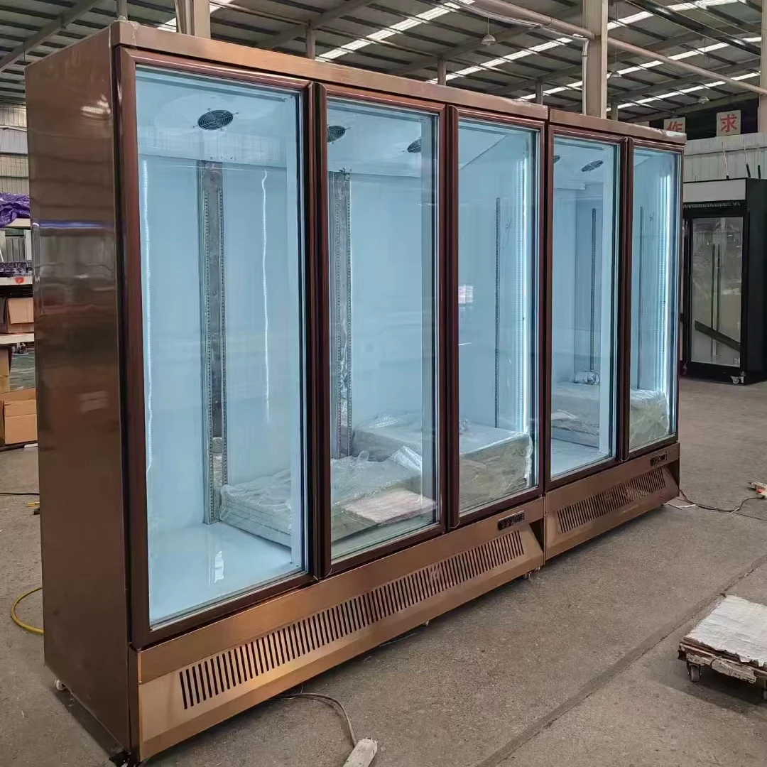 Top quality Embraco compressor air cooled no frost commercial 3 glass door upright freezer for ice cream shop