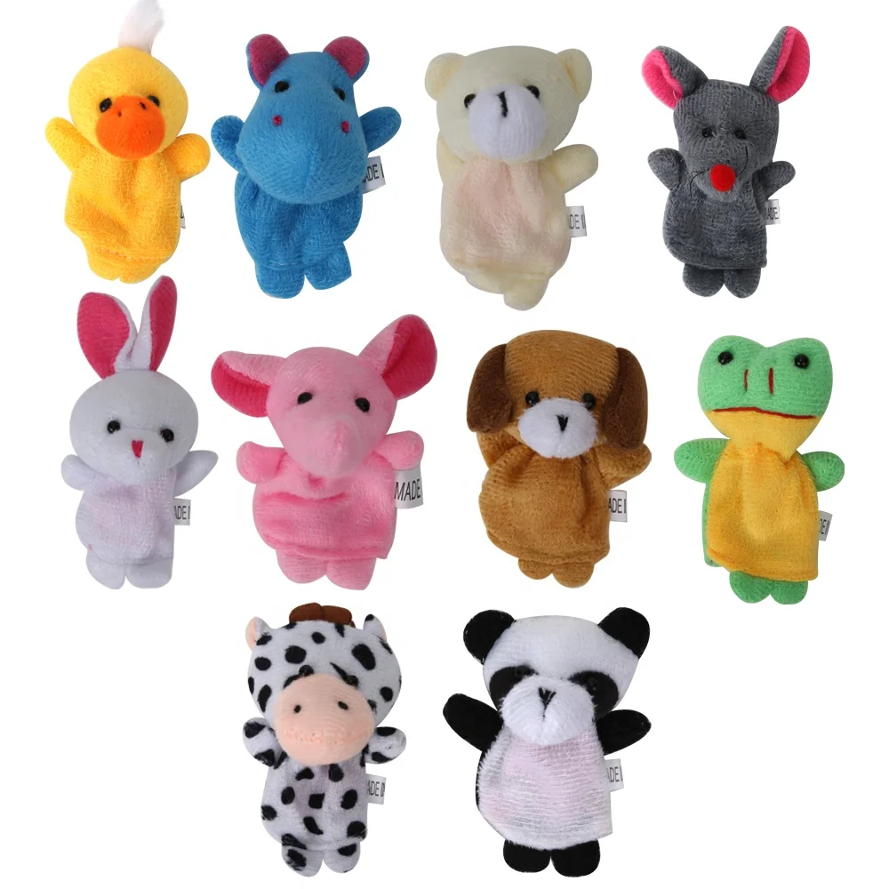 10Pcs Finger Puppets Set Soft Plush Animals Finger Puppet Toys for Kids Mini Plush Figures Toy Assortment