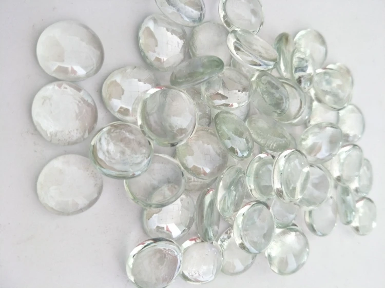 Оптовая продажа, Китай, высокое качество, декоративная ваза, наполнитель для аквариума, плоская стеклянная галька