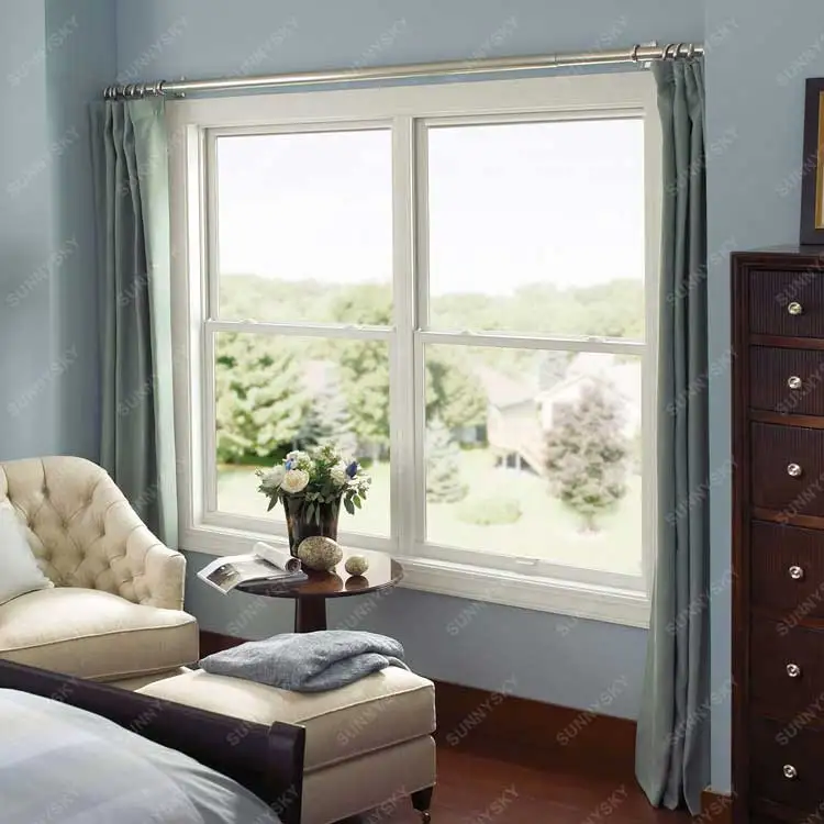 Sunnysky Top rated Ultra-Large Opening Soundproof Solutions Simulated Double Hung Windows Energy Efficient Office Window