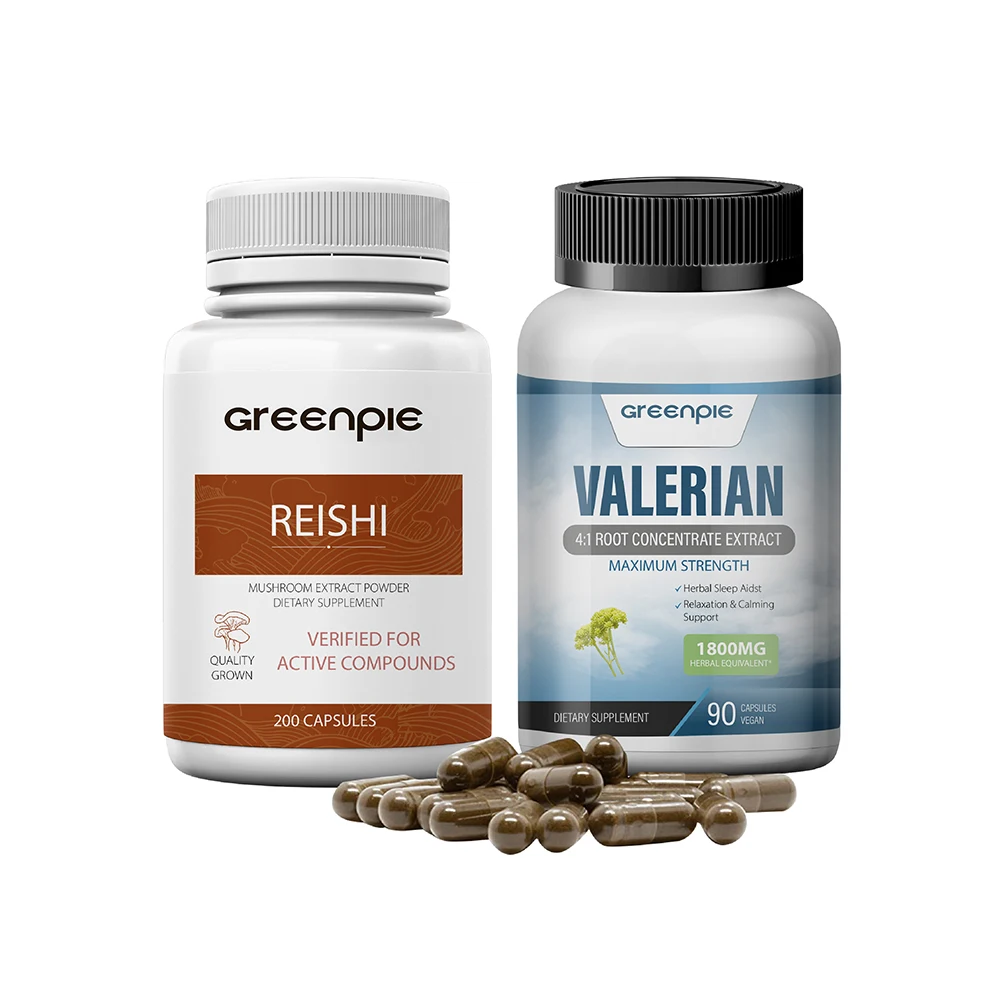 Greenpie OEM Ganoderma Lucidum/Lingzhi/Red Reishi 60 pcs per bottle Mushroom Extract Capsules