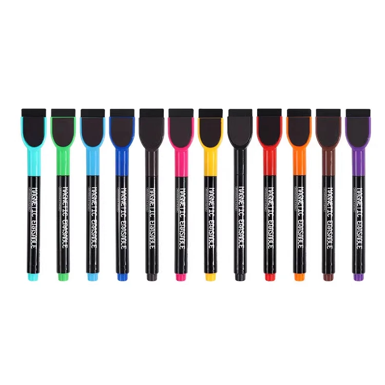 OEM Creative magic white board pen Color Magnetic Whiteboard pen erasable whiteboard marker with Quality Wet Dry Eraser
