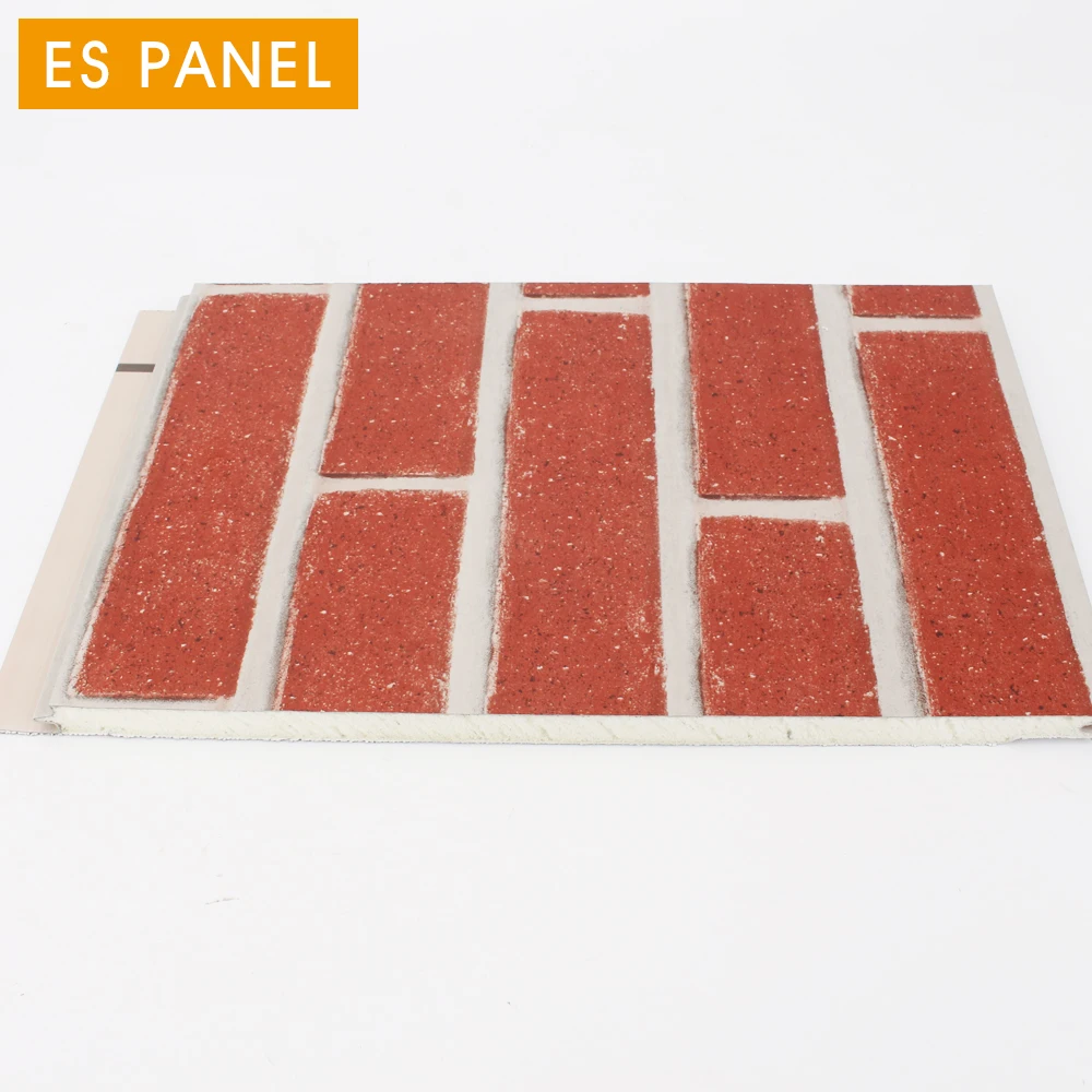 Панель ES, кирпичная внешняя стеновая панель, Полиуретановая пенопластовая Изолированная декоративная металлическая обшивка, декоративная металлическая обшивка