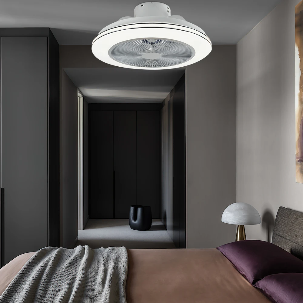 Noiseless Bedroom App Control Modern Dc Smart Bldc Led Light Remote Control Ceiling Fan With Tuya Wifi