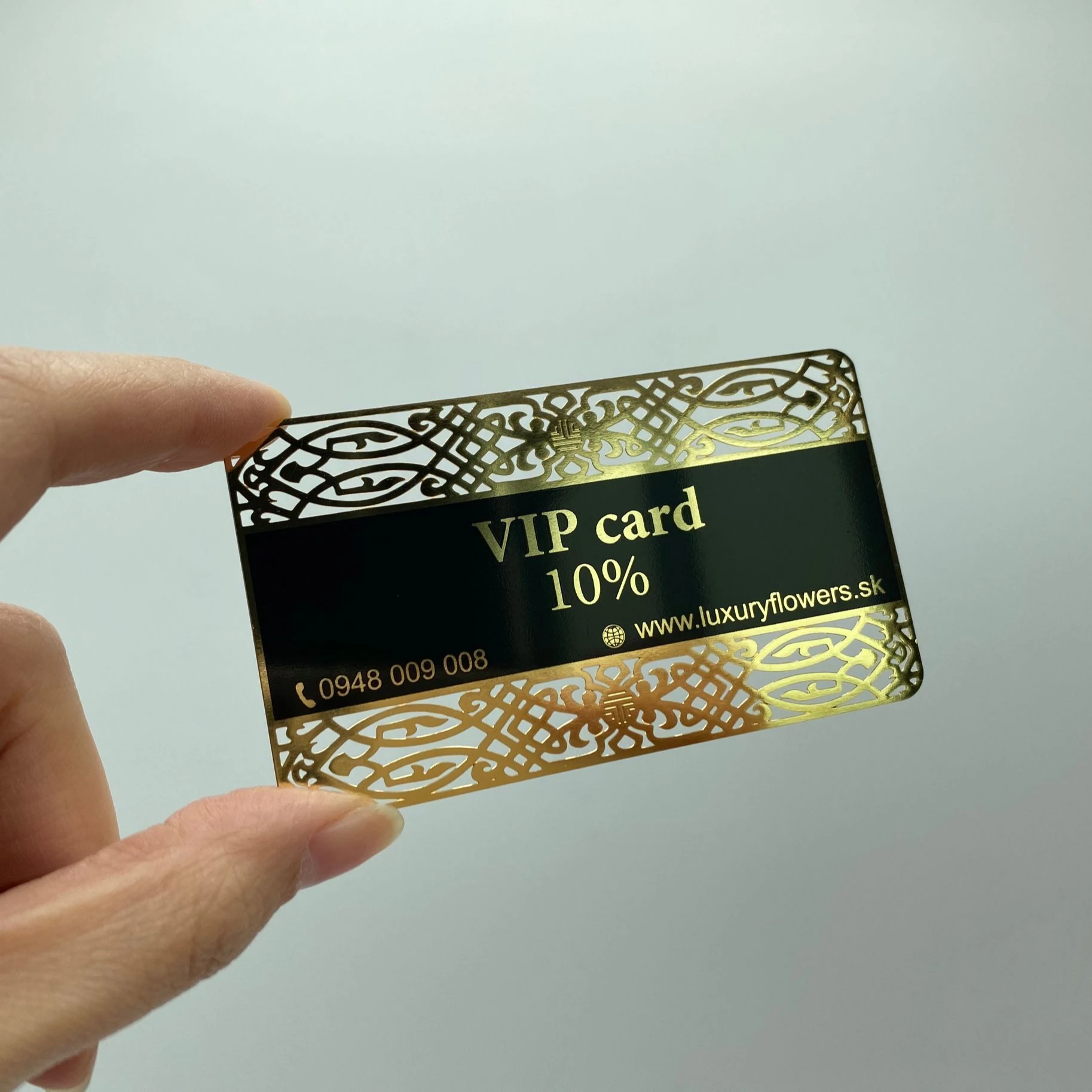 DU VIP stainless steel black and gold metal cards