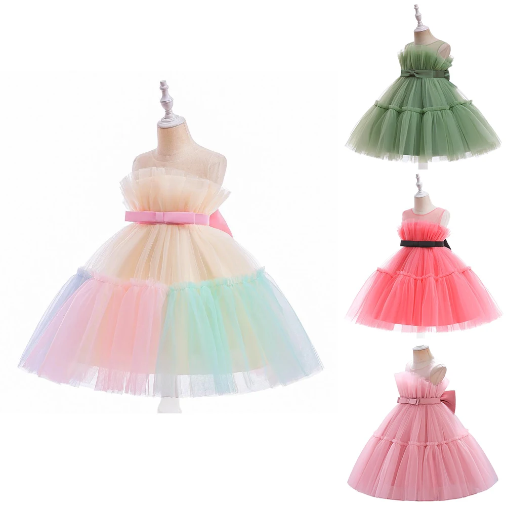 Luxury Design Princess kids Girl Children Fancy Dress Tulle Prom Kids Flower Baby Birthday Girls Party Wear Dresses