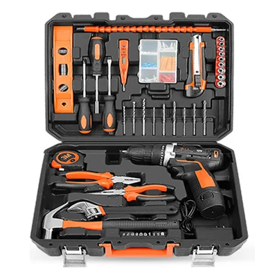 
Household screw driver 12V lithium electric drill tools hardware Multifunctional maintenance tool electric drill set 