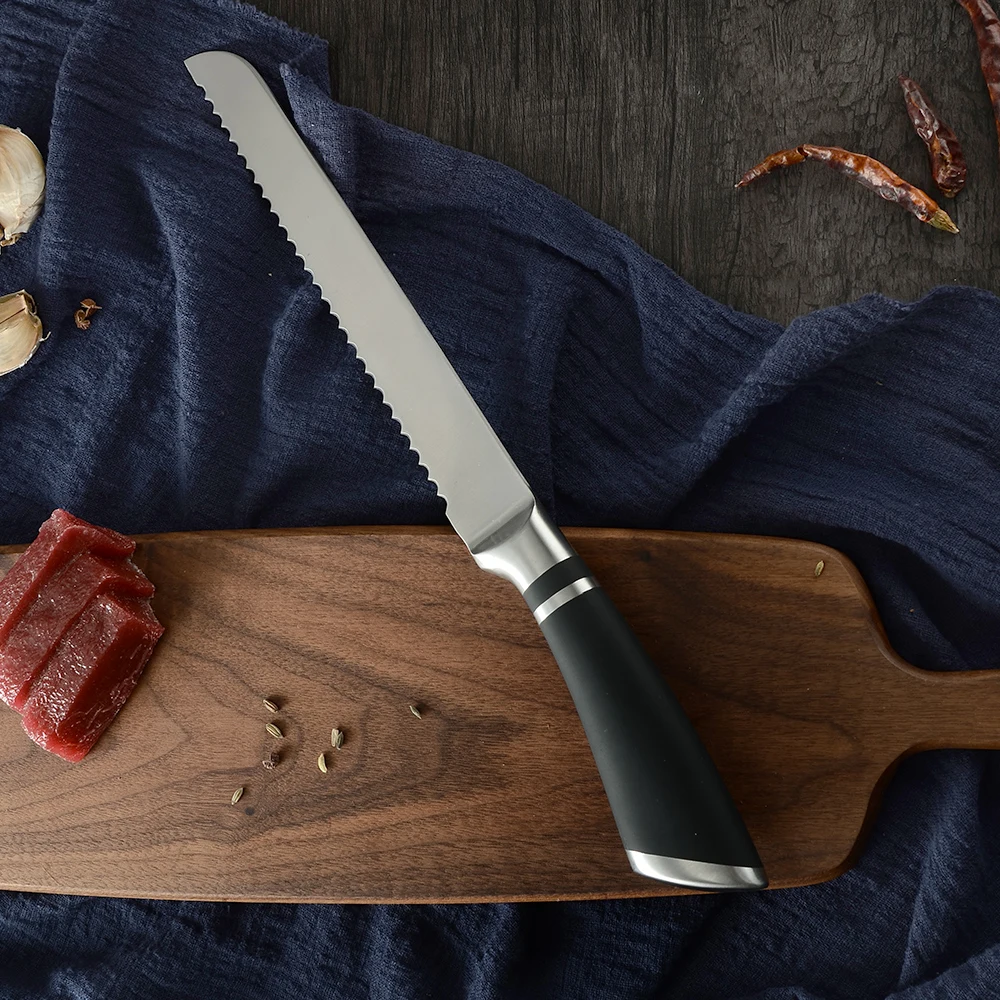 Free Shipping high quality stainless steel chef kitchen knife set holder scissors shears 6pcs kitchen knife block set