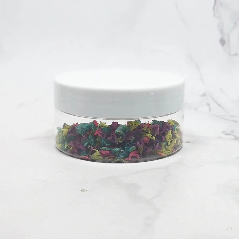 custom pink metal lid empty clear plastic 300 ml pet jar