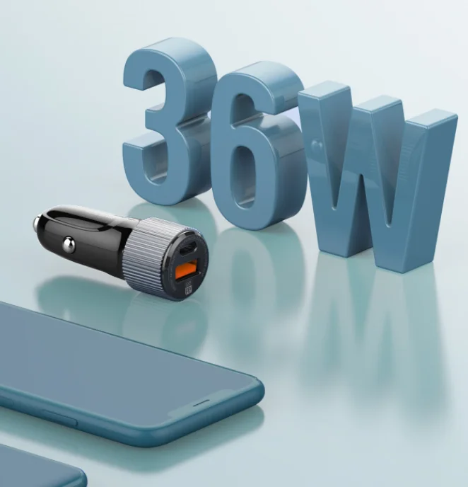 LDNIO C510Q PD+QC3.0 Quick Dual Port USB Car Charger With Type C Port Fast car Charger With Micro Cable 36W car charger adapter