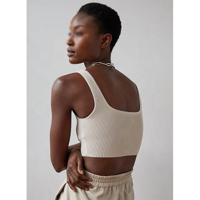 Sculpt Knit Cropped Tank square neck sports bra yoga tank tops causal halter sleeveless tank tops sleeveless t-shirt tops woman