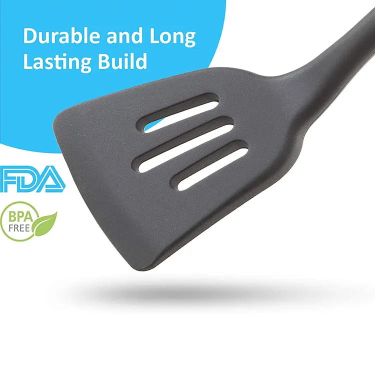 Natural Wood Kitchen Utensils 6 pcs Eco Friendly & BPA Free Non Stick Silicone Cooking Utensils Set