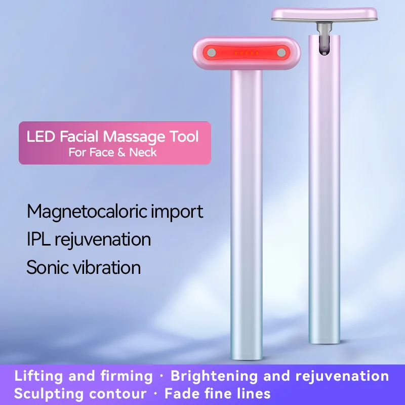 Rechargeable Facial Eye Lip Beauty Lifting Device Red Light Therapy Device Vibration Electric Eye Massage Wand