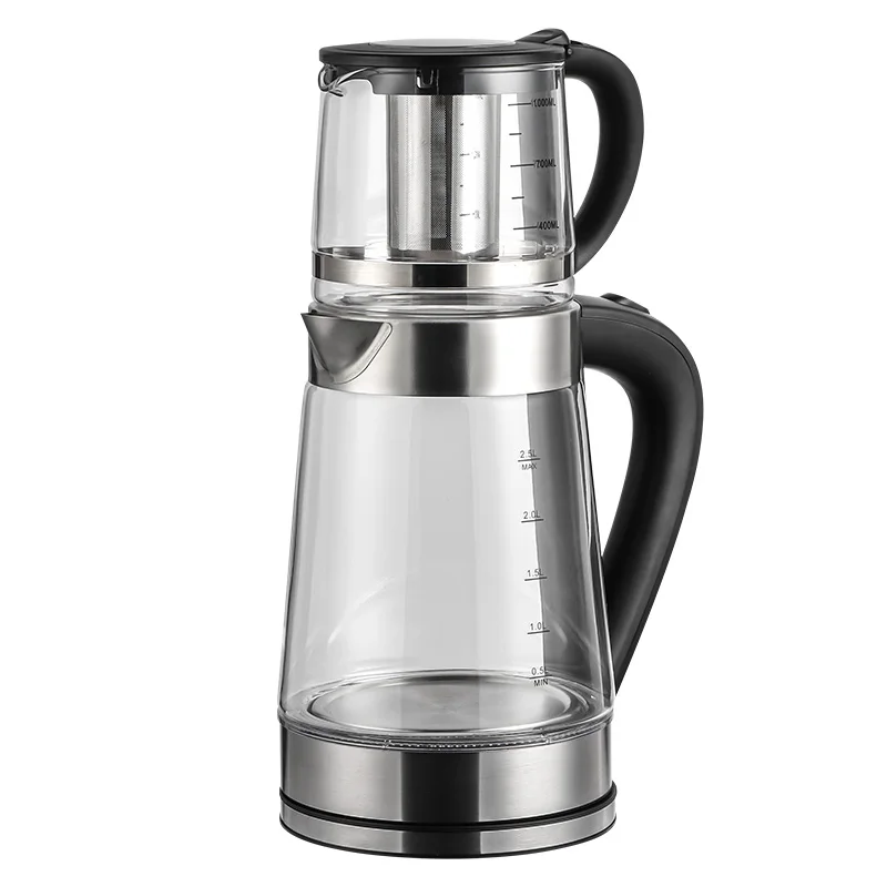 Household appliances Stainless Steel glass Kettle Tea Maker With Electric Turkish Tea maker samovar electric kettle